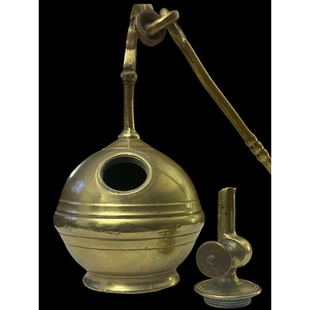 Antique 19th Century French Brass Utility Workshop/Apothecary Torch Lamp